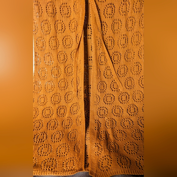 New Orange Sleeveless Knit Sweater Vest With Ties - Picture 3 of 13